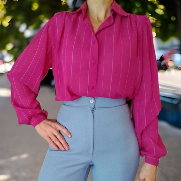 Vtg 60s Blouse - Picture 2 of 11